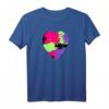 Buntes Herz Tarneffekt T-Shirt in Rosa, Lila, Grün & Schwarz – Lustiges Kommunikationsshirt für Familie, Freunde & Kinder