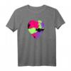 Buntes Herz Tarneffekt T-Shirt in Rosa, Lila, Grün & Schwarz – Lustiges Kommunikationsshirt für Familie, Freunde & Kinder
