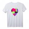 Buntes Herz Tarneffekt T-Shirt in Rosa, Lila, Grün & Schwarz – Lustiges Kommunikationsshirt für Familie, Freunde & Kinder