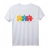 Autismus Bewusstsein Freundlichkeit Farben Kunst Puzzle Band T-Shirt – Unterstützung & Inklusion, Perfektes Geschenk für Organisationen & Angehörige