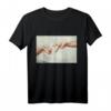 Erschaffung von Adam Michelangelo Parodie T-Shirt – Humorvolles Kunst-Shirt für Kunstliebhaber, Studenten und Lehrer zum Geburtstag und Weihnachten