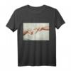 Erschaffung von Adam Michelangelo Parodie T-Shirt – Humorvolles Kunst-Shirt für Kunstliebhaber, Studenten und Lehrer zum Geburtstag und Weihnachten
