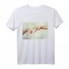 Erschaffung von Adam Michelangelo Parodie T-Shirt – Humorvolles Kunst-Shirt für Kunstliebhaber, Studenten und Lehrer zum Geburtstag und Weihnachten