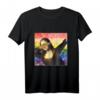 Dabbing Mona Lisa LGBT Regenbogen Farben Kunst T-Shirt – Trendiges Supporter-Shirt für Gay Paraden & Pop Culture Fans