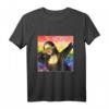 Dabbing Mona Lisa LGBT Regenbogen Farben Kunst T-Shirt – Trendiges Supporter-Shirt für Gay Paraden & Pop Culture Fans