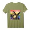Dabbing Mona Lisa LGBT Regenbogen Farben Kunst T-Shirt – Trendiges Supporter-Shirt für Gay Paraden & Pop Culture Fans