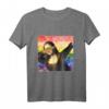 Dabbing Mona Lisa LGBT Regenbogen Farben Kunst T-Shirt – Trendiges Supporter-Shirt für Gay Paraden & Pop Culture Fans