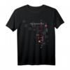 Techno Abstrakte Kunst T-Shirt mit geometrischen Formen in Rot und Grau – Modernes Design, perfekt für Techno-Fans und Kunstliebhaber