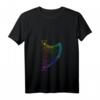 Damen Retro Harfe Musikinstrument T-Shirt mit V-Ausschnitt – Lustiges Geschenk für Harfenspieler, Musikliebhaber & Musikvereinsmitglieder