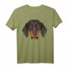 Dackel Hunde Hundemotive Dachshund Kunst Motiv T-Shirt – Klassisch geschnitten, doppelt genähter Saum, ideales Geschenk für Hundeliebhaber