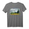Van Gogh 'Weizenfeld mit Zypressen' Berühmtes Kunststilvolles T-Shirt - Klassisch geschnitten, doppelt genähter Saum