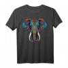 Geometrie Elefant Mandala T-Shirt - Niedliches Elefanten-Design für Elefantenliebhaber, Yoga & Meditation