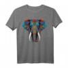 Geometrie Elefant Mandala T-Shirt - Niedliches Elefanten-Design für Elefantenliebhaber, Yoga & Meditation