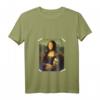 Damen La Gioconda - Mona Lisa T-Shirt mit V-Ausschnitt – Berühmte Kunstmalerei als Geschenk für Kunstlehrer, Absolventen & Kunstliebhaber