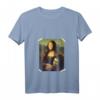 Damen La Gioconda - Mona Lisa T-Shirt mit V-Ausschnitt – Berühmte Kunstmalerei als Geschenk für Kunstlehrer, Absolventen & Kunstliebhaber