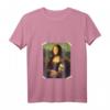Damen La Gioconda - Mona Lisa T-Shirt mit V-Ausschnitt – Berühmte Kunstmalerei als Geschenk für Kunstlehrer, Absolventen & Kunstliebhaber