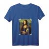 Damen La Gioconda - Mona Lisa T-Shirt mit V-Ausschnitt – Berühmte Kunstmalerei als Geschenk für Kunstlehrer, Absolventen & Kunstliebhaber