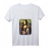 Damen La Gioconda - Mona Lisa T-Shirt mit V-Ausschnitt – Berühmte Kunstmalerei als Geschenk für Kunstlehrer, Absolventen & Kunstliebhaber