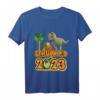 Kinder Dino Dinosaurier Einschulung Schulkind 2023 T-Shirt - Perfektes Geschenk für den ersten Schultag & Schultüte Füllung für Jungen