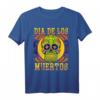 Dia De Los Muertos Green Sugar Skull Cross T-Shirt – Farbenfrohes Totenkopf-Design für Día de los Muertos Feierlichkeiten
