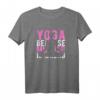 Lustiges Yoga Meditieren Damen T-Shirt mit Spruch 'Yoga Because Murder Is Wrong' – Perfekt für Yoga-Fans, Muttertag & Geburtstagsgeschenke