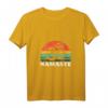 Damen Om Namaste Retro Meditation Workout Yoga T-Shirt mit V-Ausschnitt – Perfektes Geschenk für Yoga-Liebhaber, Lehrer & Achtsamkeits-Enthusiasten