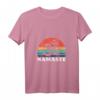 Damen Om Namaste Retro Meditation Workout Yoga T-Shirt mit V-Ausschnitt – Perfektes Geschenk für Yoga-Liebhaber, Lehrer & Achtsamkeits-Enthusiasten