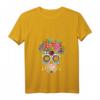Dia De Los Muertos Kostümersatz T-Shirt mit V-Ausschnitt – Perfekt für Fasching, Karneval & mexikanische Feierlichkeiten mit floralem Skelett-Design