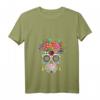 Dia De Los Muertos Kostümersatz T-Shirt mit V-Ausschnitt – Perfekt für Fasching, Karneval & mexikanische Feierlichkeiten mit floralem Skelett-Design