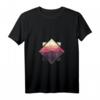 Damen Wald Natur Quadrat Minimalismus T-Shirt mit V-Ausschnitt - Leichtes, Stylisches Design mit Tannen-Motiv