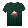 Damen Wald Natur Quadrat Minimalismus T-Shirt mit V-Ausschnitt - Leichtes, Stylisches Design mit Tannen-Motiv