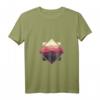 Damen Wald Natur Quadrat Minimalismus T-Shirt mit V-Ausschnitt - Leichtes, Stylisches Design mit Tannen-Motiv