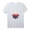 Damen Wald Natur Quadrat Minimalismus T-Shirt mit V-Ausschnitt - Leichtes, Stylisches Design mit Tannen-Motiv