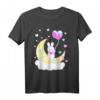 Yume Kawaii Mode T-Shirt mit Häschen auf dem Mond - Niedliches Harajuku Design für Frauen & Kinder, ideales Geschenk zu Geburtstag, Ostern & Weihnachten