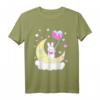 Yume Kawaii Mode T-Shirt mit Häschen auf dem Mond - Niedliches Harajuku Design für Frauen & Kinder, ideales Geschenk zu Geburtstag, Ostern & Weihnachten