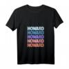 Damen Funny Modern Repeated Text Design Howard T-Shirt mit V-Ausschnitt – Trendiges, leichtes Damen T-Shirt mit Humor