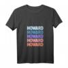 Damen Funny Modern Repeated Text Design Howard T-Shirt mit V-Ausschnitt – Trendiges, leichtes Damen T-Shirt mit Humor