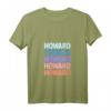 Damen Funny Modern Repeated Text Design Howard T-Shirt mit V-Ausschnitt – Trendiges, leichtes Damen T-Shirt mit Humor
