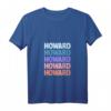 Damen Funny Modern Repeated Text Design Howard T-Shirt mit V-Ausschnitt – Trendiges, leichtes Damen T-Shirt mit Humor