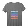 Damen Funny Modern Repeated Text Design Howard T-Shirt mit V-Ausschnitt – Trendiges, leichtes Damen T-Shirt mit Humor