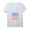 Damen Funny Modern Repeated Text Design Howard T-Shirt mit V-Ausschnitt – Trendiges, leichtes Damen T-Shirt mit Humor