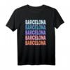 Funny Modern Repetitive Text Design Barcelona Spain T-Shirt – Stylisches Geschenk für Barcelona Fans & Modebegeisterte