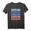 Funny Modern Repetitive Text Design Barcelona Spain T-Shirt – Stylisches Geschenk für Barcelona Fans & Modebegeisterte