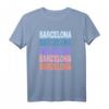 Funny Modern Repetitive Text Design Barcelona Spain T-Shirt – Stylisches Geschenk für Barcelona Fans & Modebegeisterte