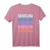 Funny Modern Repetitive Text Design Barcelona Spain T-Shirt – Stylisches Geschenk für Barcelona Fans & Modebegeisterte
