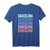 Funny Modern Repetitive Text Design Barcelona Spain T-Shirt – Stylisches Geschenk für Barcelona Fans & Modebegeisterte