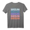 Funny Modern Repetitive Text Design Barcelona Spain T-Shirt – Stylisches Geschenk für Barcelona Fans & Modebegeisterte
