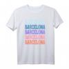 Funny Modern Repetitive Text Design Barcelona Spain T-Shirt – Stylisches Geschenk für Barcelona Fans & Modebegeisterte