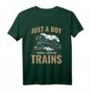 Just A Boy Who Looks Trains - Lustiges Lokomotive T-Shirt für Jungen, Modellbahn- und Eisenbahn-Fans, perfektes Geschenk zu Geburtstag & Weihnachten