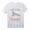 Just A Boy Who Looks Trains - Lustiges Lokomotive T-Shirt für Jungen, Modellbahn- und Eisenbahn-Fans, perfektes Geschenk zu Geburtstag & Weihnachten